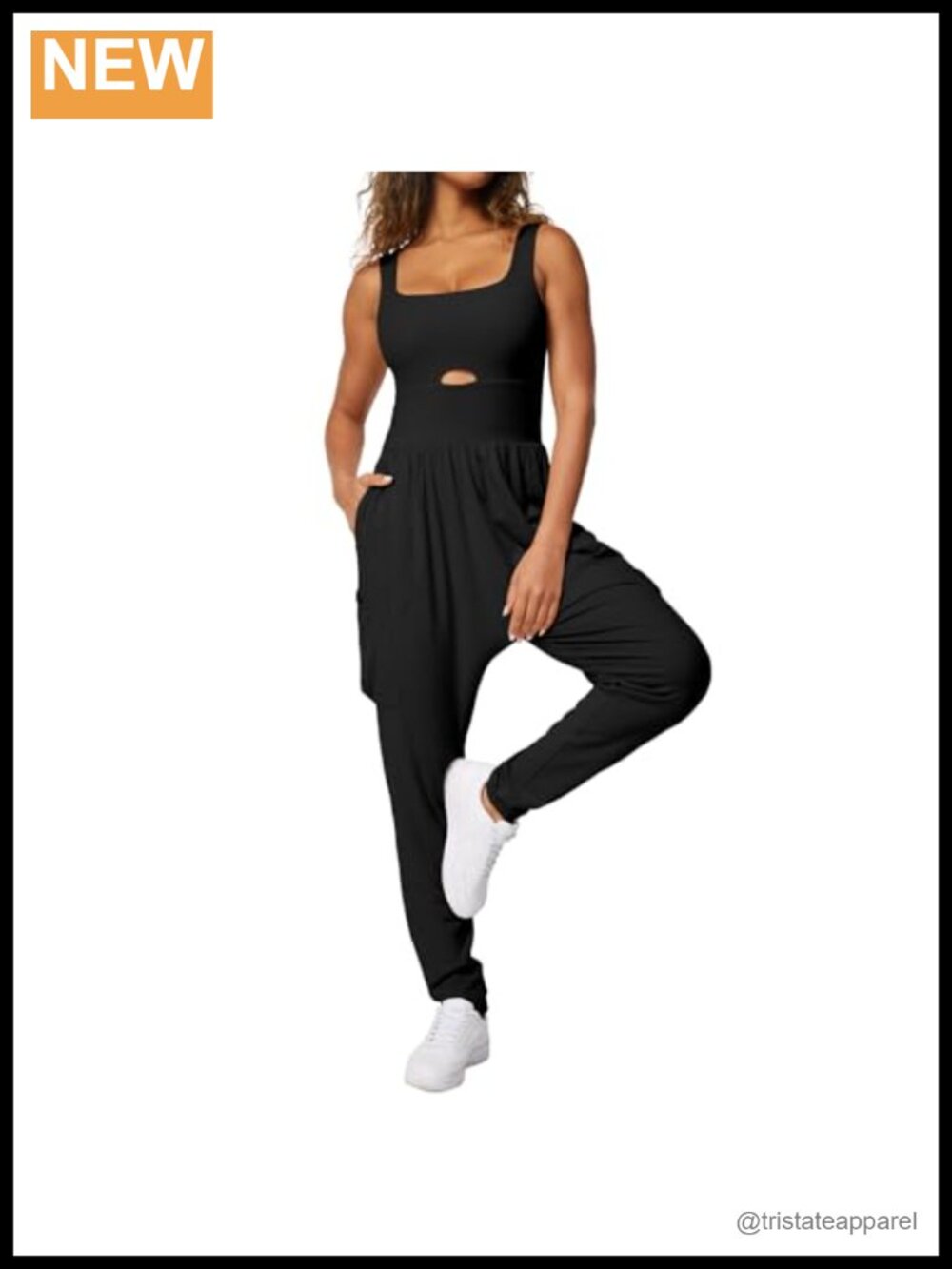 Sleeveless Jumpsuit Romper Yoga Harem Overalls Pockets